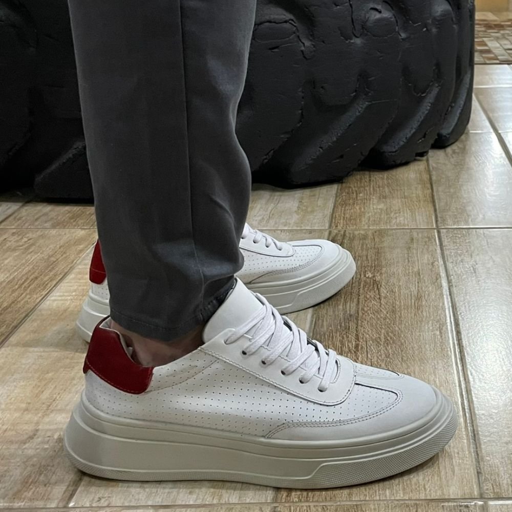 05 tenis casual avalon matt couro branco vermelho