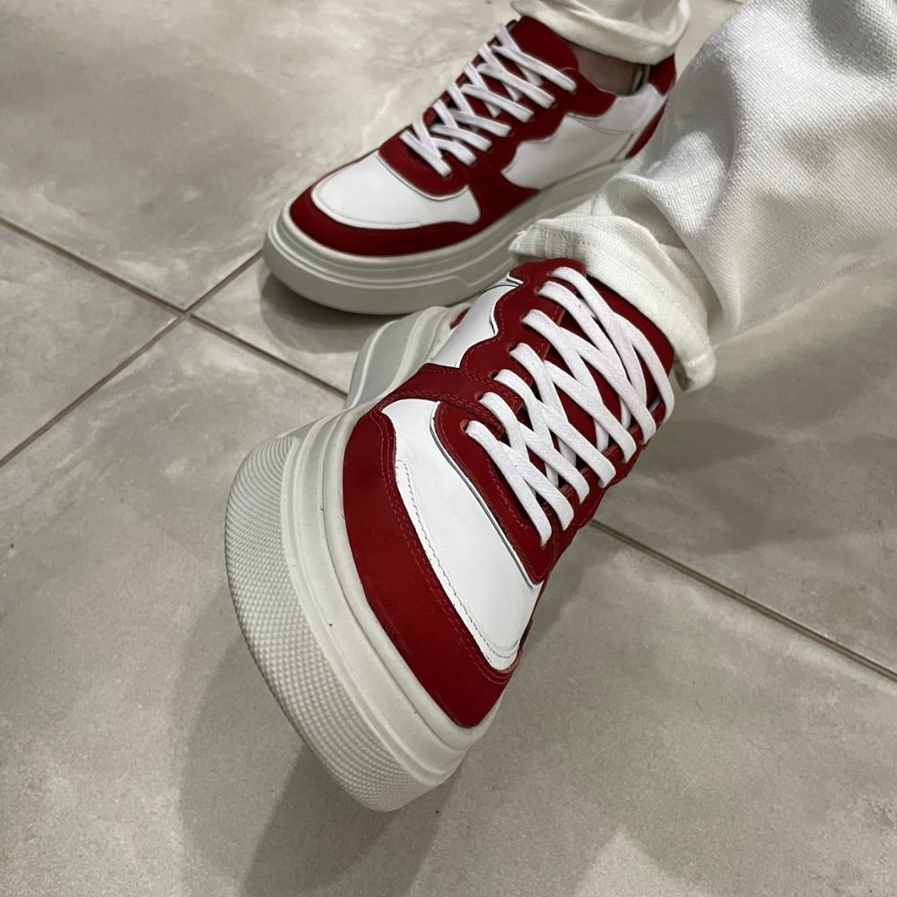 07 tenis casual avalon tate couro branco vermelho