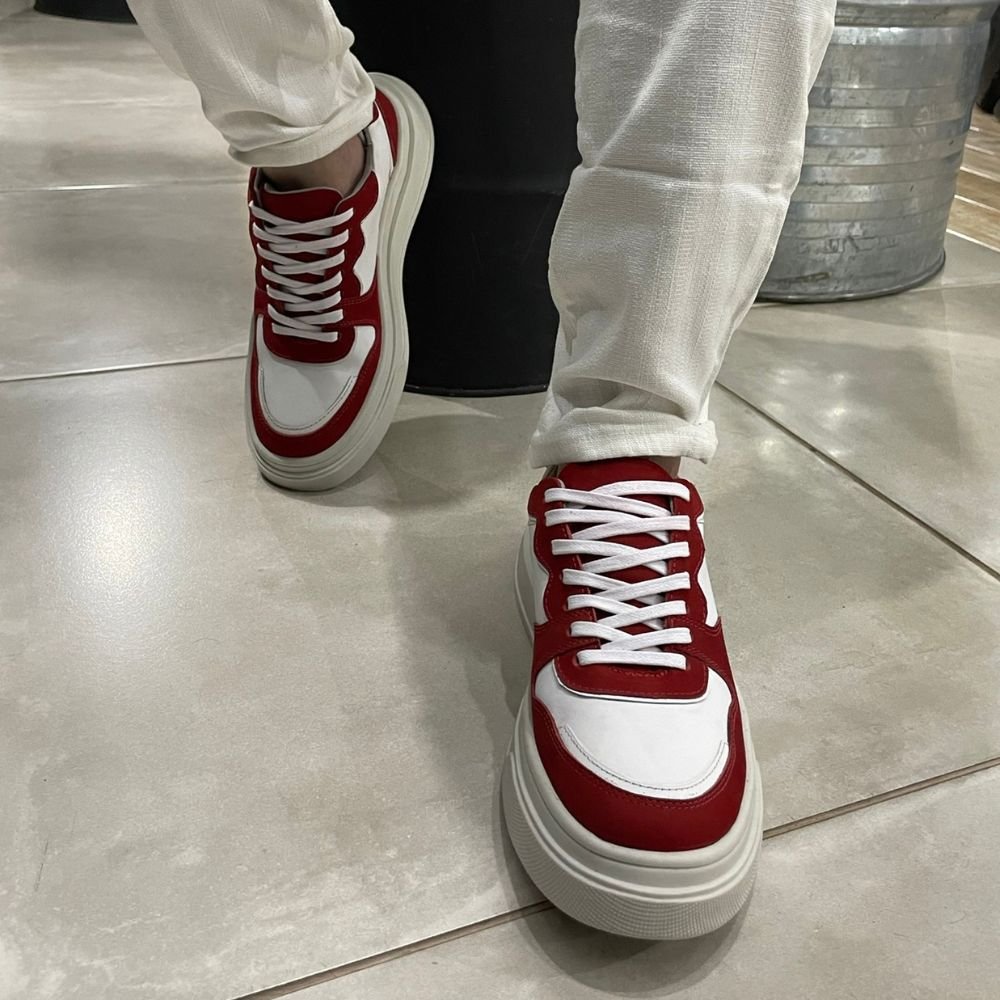 08 tenis casual avalon tate couro branco vermelho