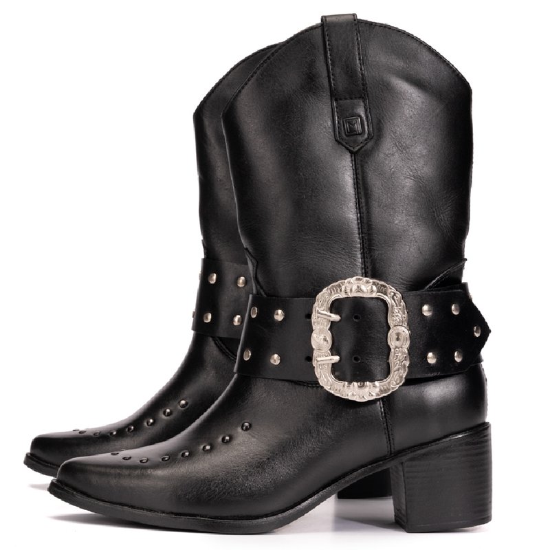 Bota Western Country Moniz Mah Couro Preto - MAH