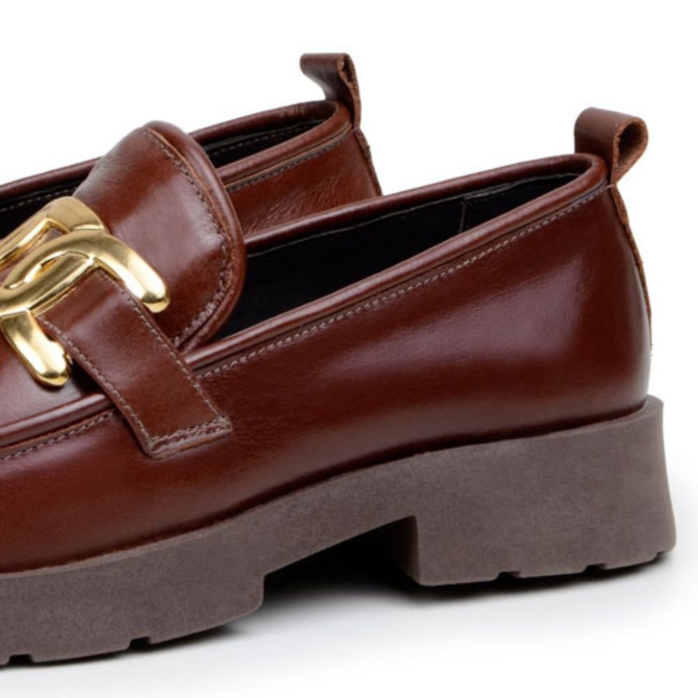 04 sapato loafer feminino confortavel gracy mah couro madeira