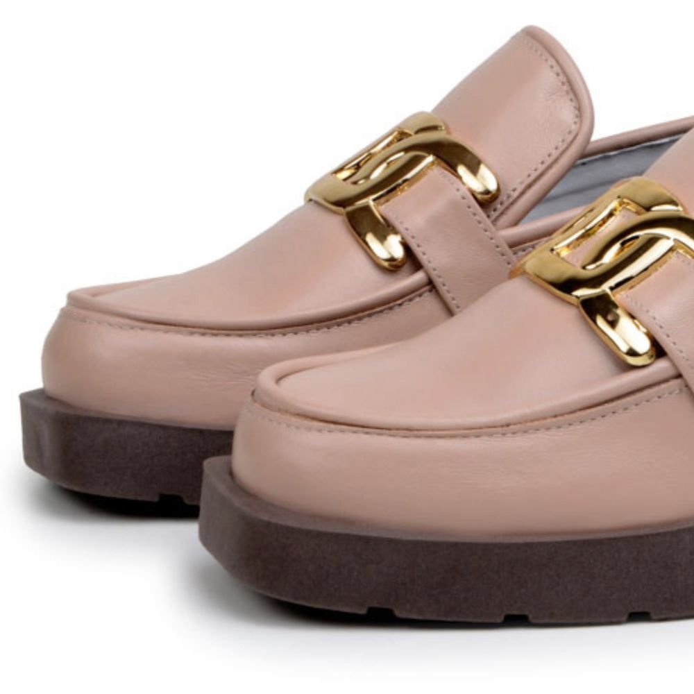 04 sapato loafer feminino confortavel gracy mah couro nude