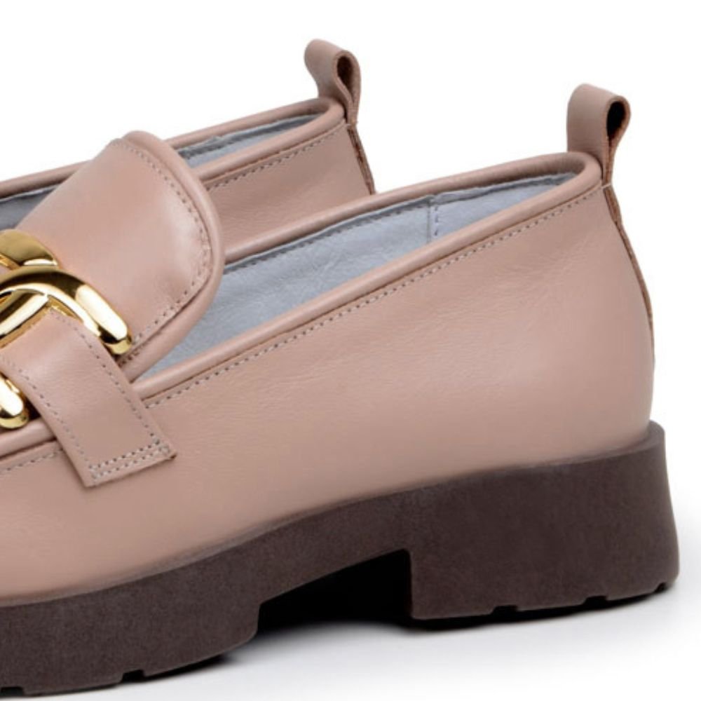 05 sapato loafer feminino confortavel gracy mah couro nude
