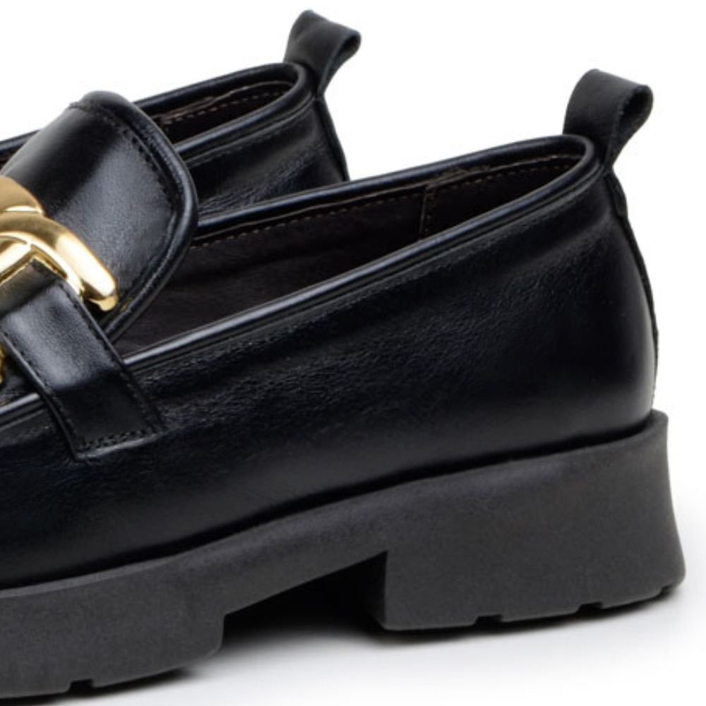 05 sapato loafer feminino confortavel gracy mah couro preto
