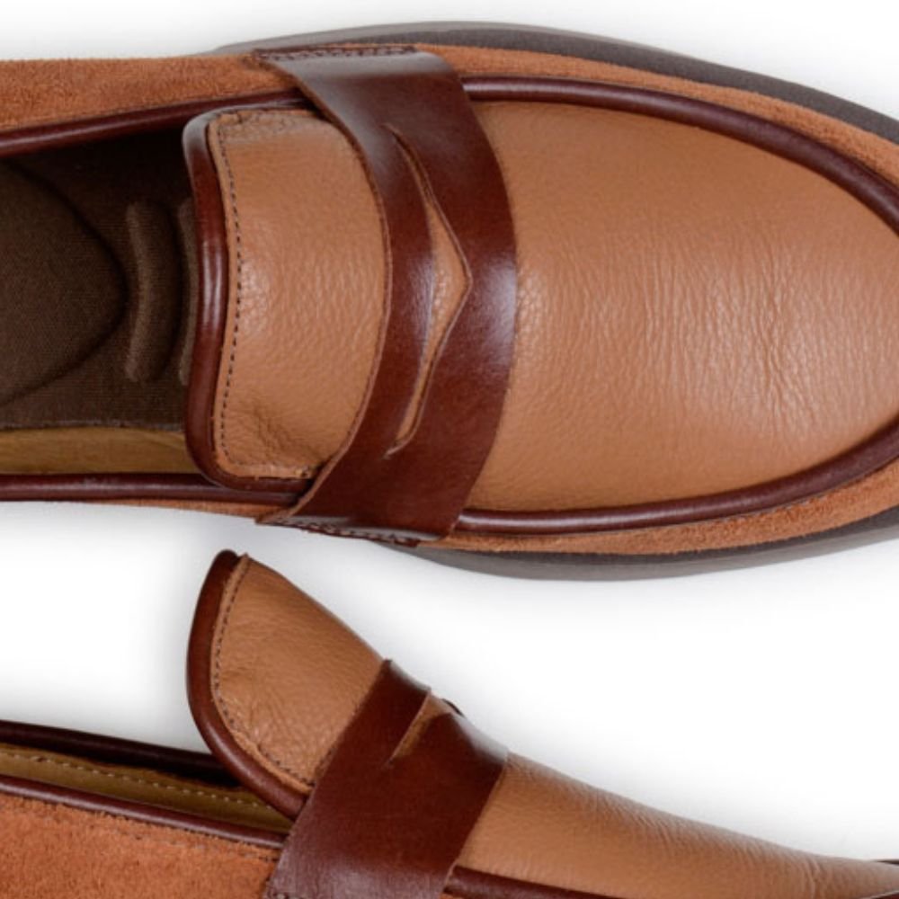 06 sapato loafer feminino confortavel janine mah couro ferrugem