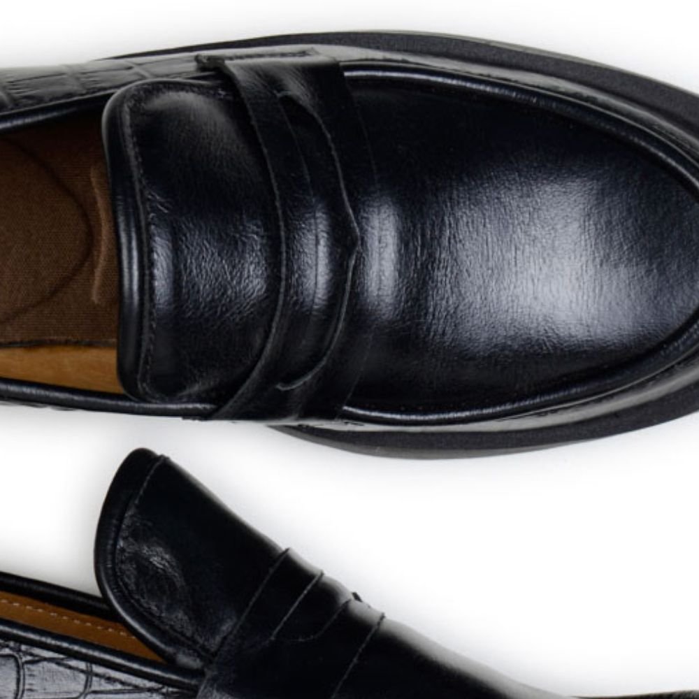 06 sapato loafer feminino confortavel janine mah couro preto