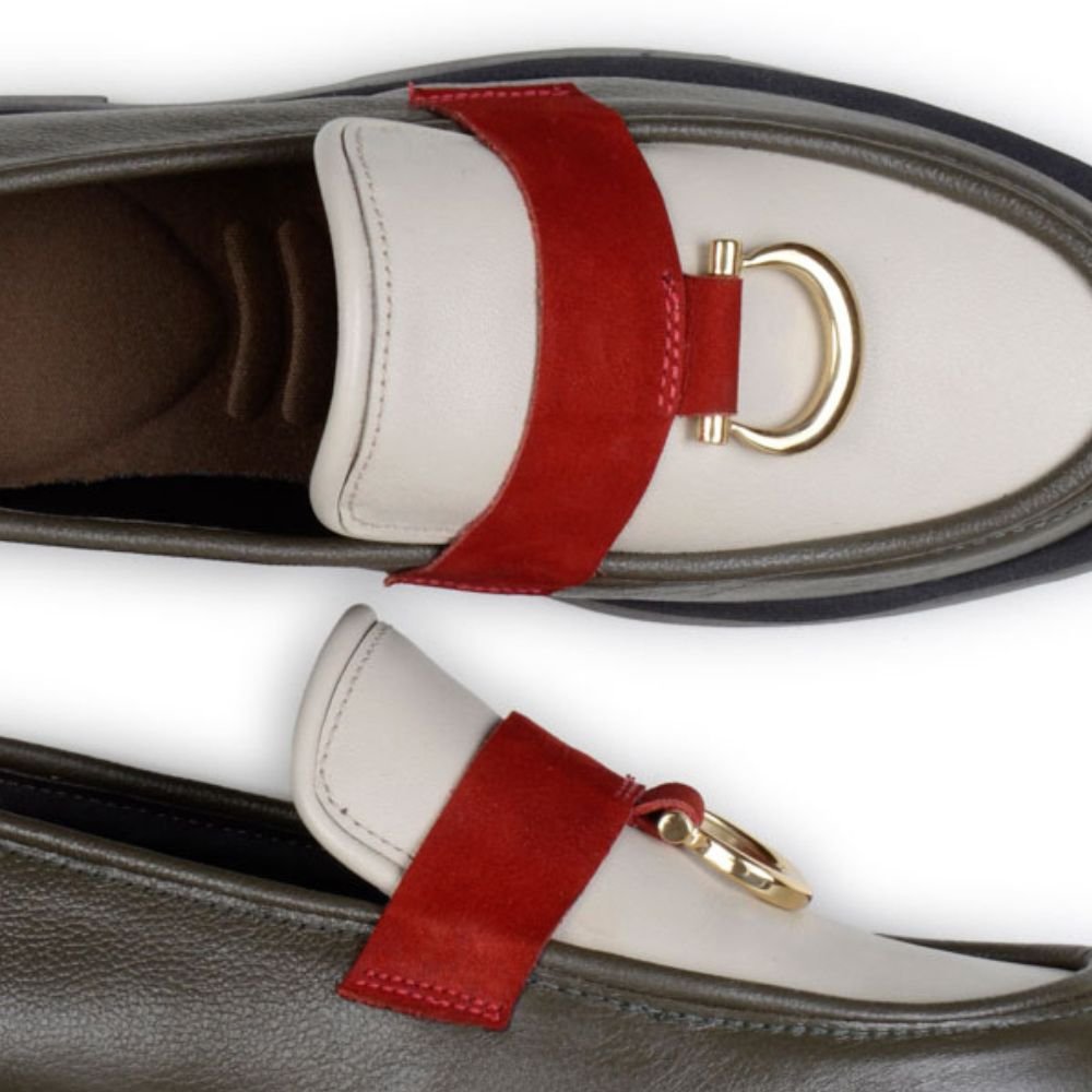 03 sapato loafer feminino confortavel june mah couro verde