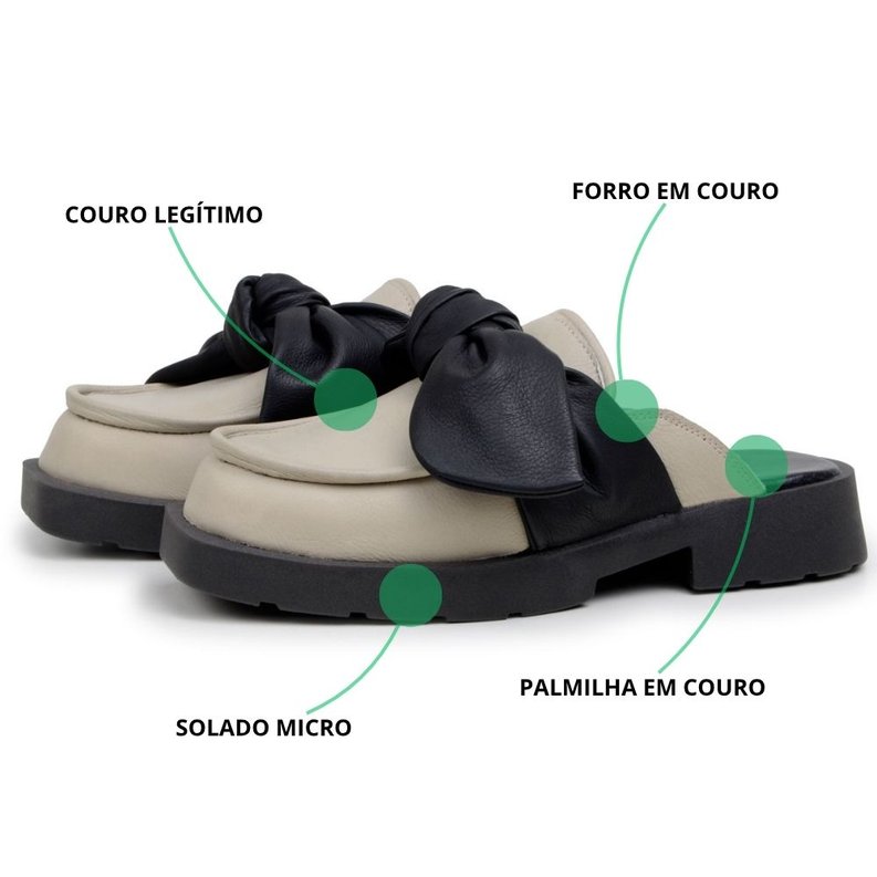 Mule Urbano Mah Camille Couro Off White - MAH