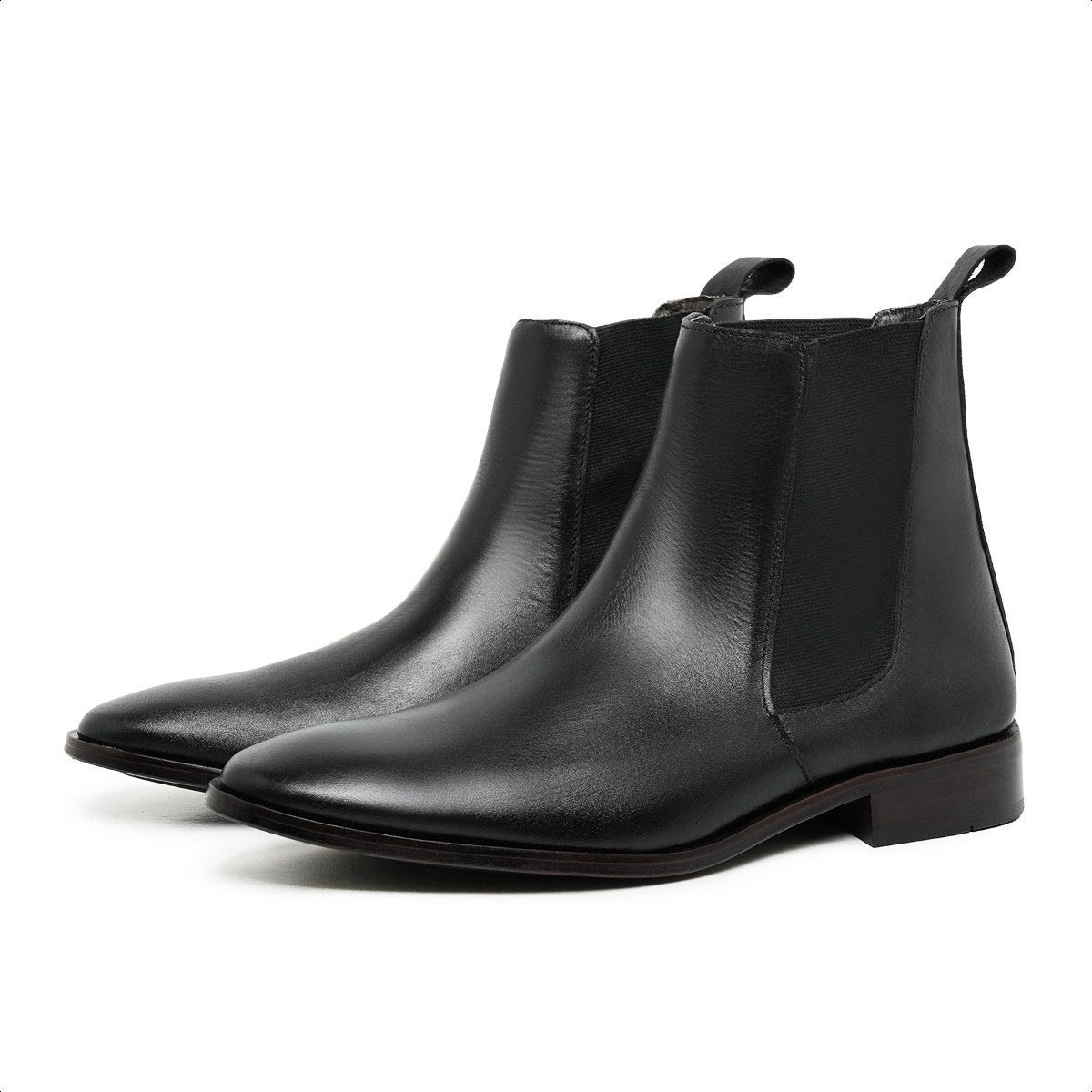 Bota Masculina Chelsea Social John Avalon em Couro Preto